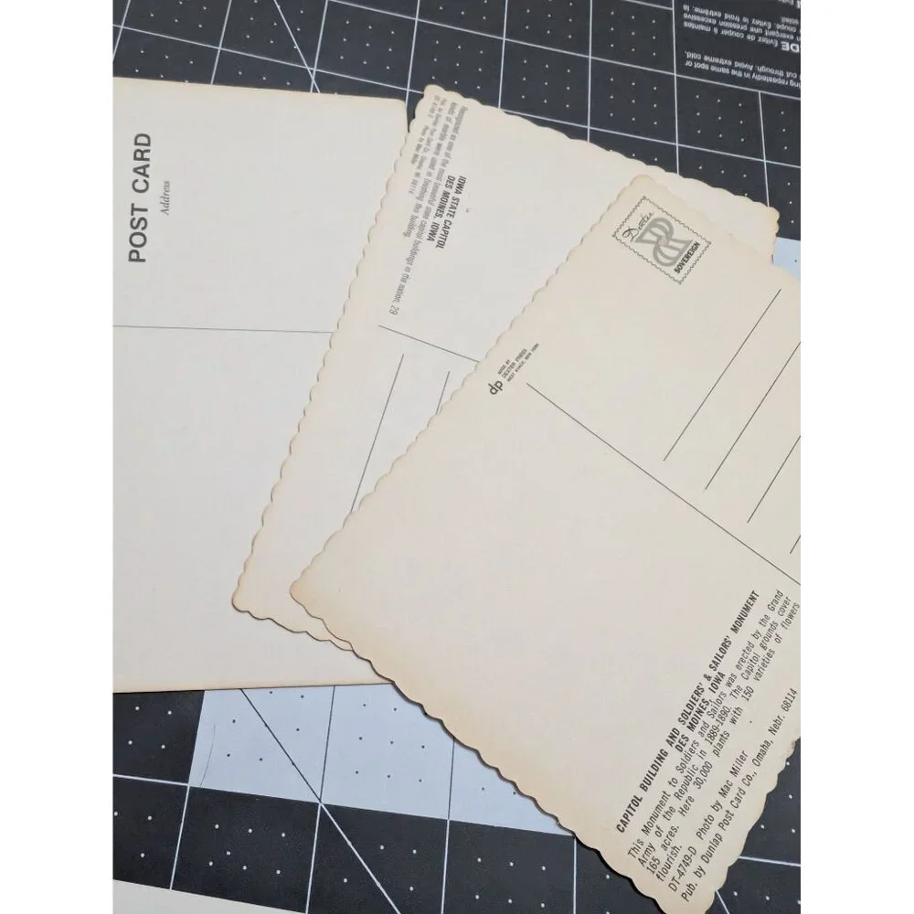 Iowa State Capital Postcards Lot‎ 6 crimped edges fawn 19c stamp unmailed